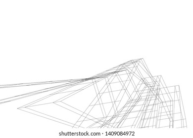 abstract architecture 3d, vector background