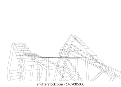 abstract architecture 3d, vector background