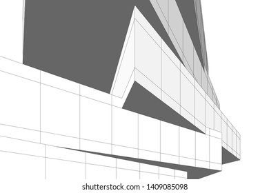 abstract architecture 3d, vector background