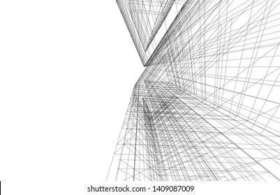 abstract architecture 3d, vector background