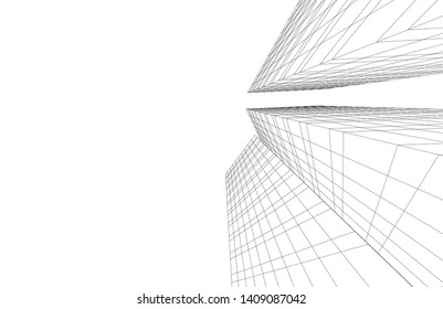 abstract architecture 3d, vector background