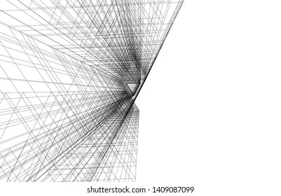 abstract architecture 3d, vector background
