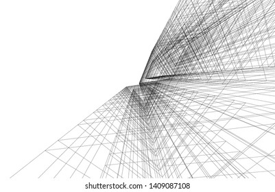 abstract architecture 3d, vector background