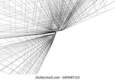 abstract architecture 3d, vector background