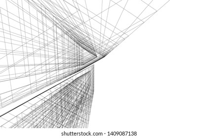 abstract architecture 3d, vector background