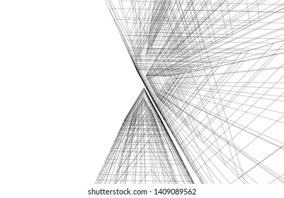 abstract architecture 3d, vector background
