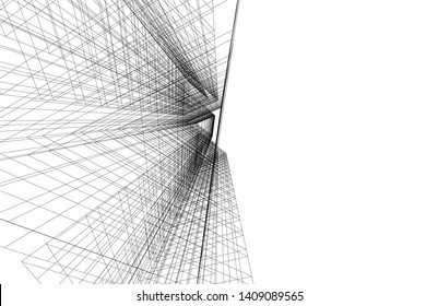 abstract architecture 3d, vector background