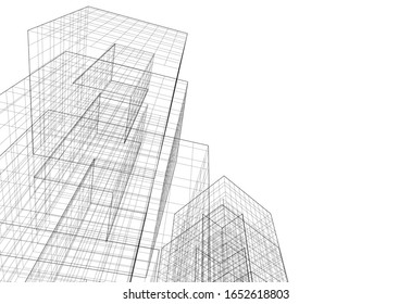 abstract architecture 3d, vector background