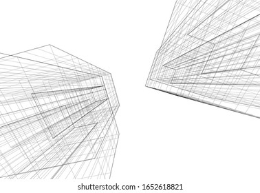 abstract architecture 3d, vector background