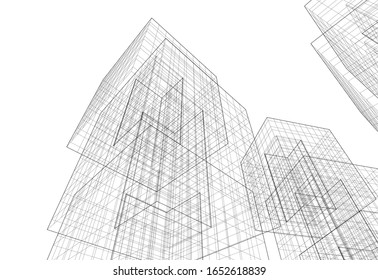 abstract architecture 3d, vector background