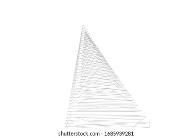 abstract architecture 3d, vector background