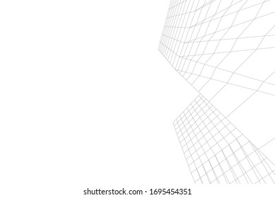abstract architecture 3d, vector background