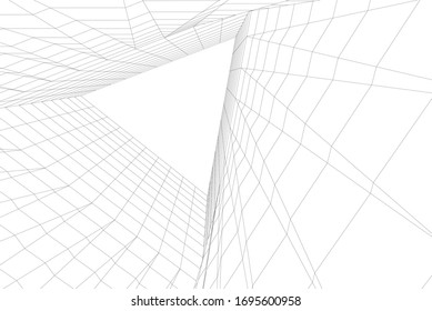 abstract architecture 3d, vector background