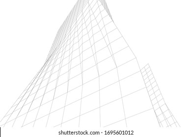 abstract architecture 3d, vector background