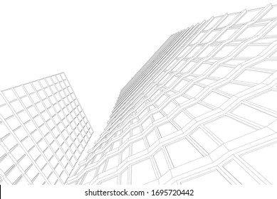 abstract architecture 3d, vector background