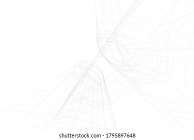 Abstract architecture 3d vector illustration