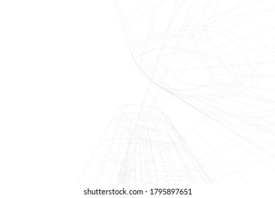 Abstract architecture 3d vector illustration