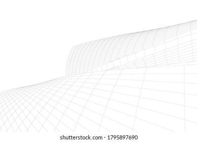Abstract architecture 3d vector illustration