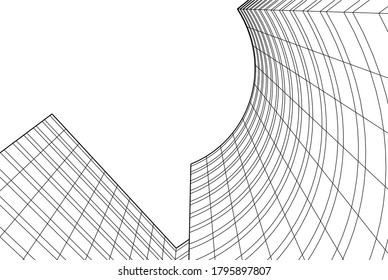 Abstract architecture 3d vector illustration