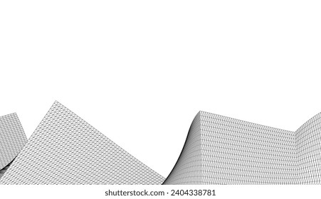 Abstract architecture 3d vector illustration