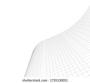 
abstract architecture 3d wave geometric background