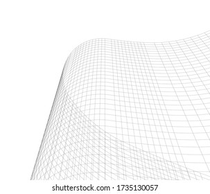 
abstract architecture 3d wave geometric background