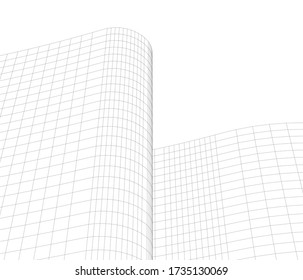 
arquitectura abstracta fondo geométrico de onda 3d