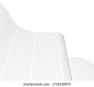 
arquitectura abstracta fondo geométrico de onda 3d