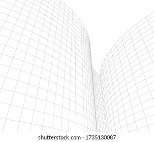
abstrakte Architektur 3D-Wellengeometrie