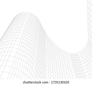 
abstract architecture 3d wave geometric background