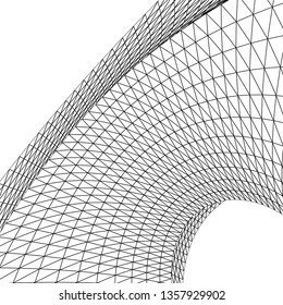 abstract architecture arch, 3d illustration