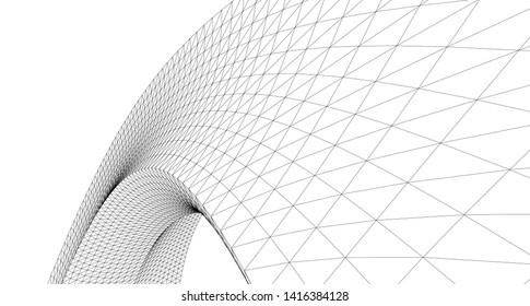 abstract architecture arch 3d illustration
