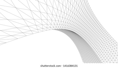 abstract architecture arch 3d illustration
