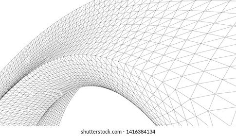 abstract architecture arch 3d illustration
