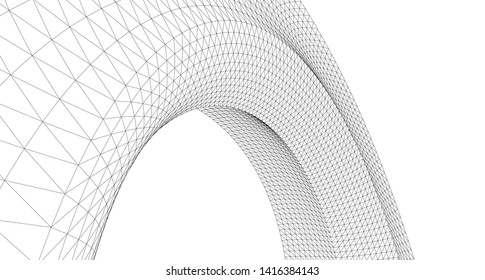 abstract architecture arch 3d illustration
