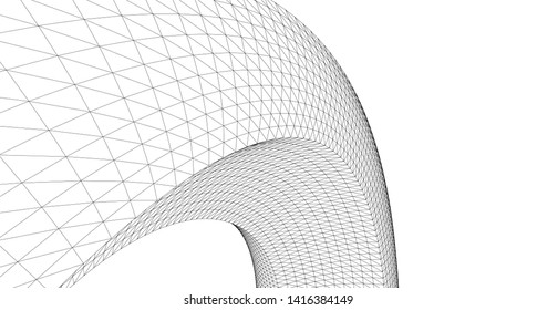 abstract architecture arch 3d illustration
