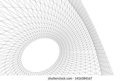 abstract architecture arch 3d illustration
