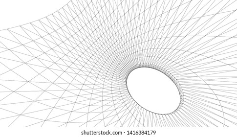 abstract architecture arch 3d illustration
