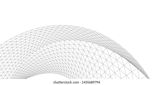 abstract architecture arch 3d illustration