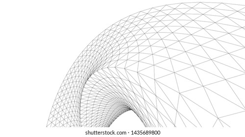 abstract architecture arch 3d illustration