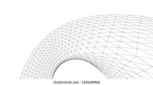 abstract architecture arch 3d illustration