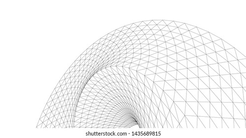 abstract architecture arch 3d illustration