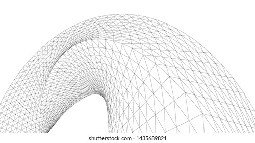 abstract architecture arch 3d illustration