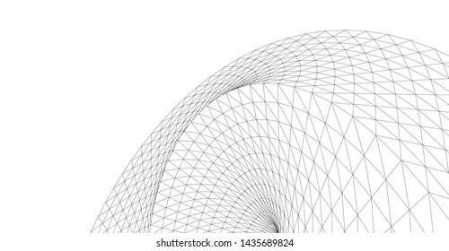abstract architecture arch 3d illustration