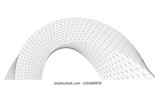 abstract architecture arch 3d illustration