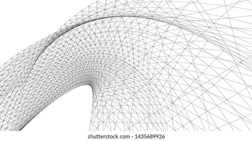 abstract architecture arch 3d illustration