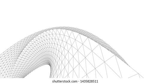 abstract architecture arch 3d illustration