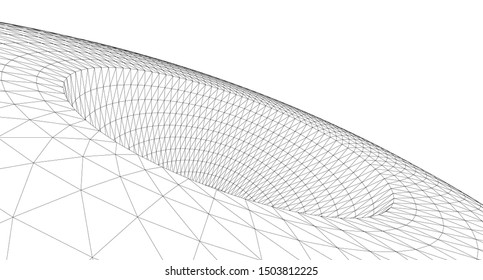 abstract architecture arch 3d illustration