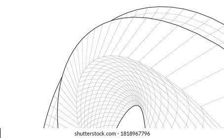 ilustración de arco de arquitectura abstracta 3d
