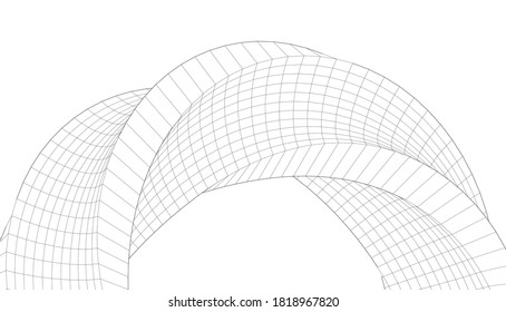 abstract architecture arch 3d illustration
